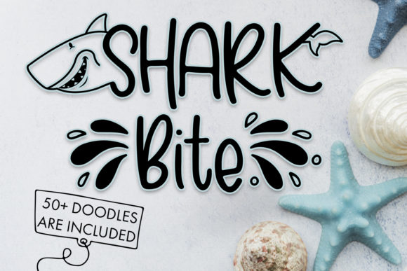 Shark Bite: A Nautical Display Font with Creative Doodles