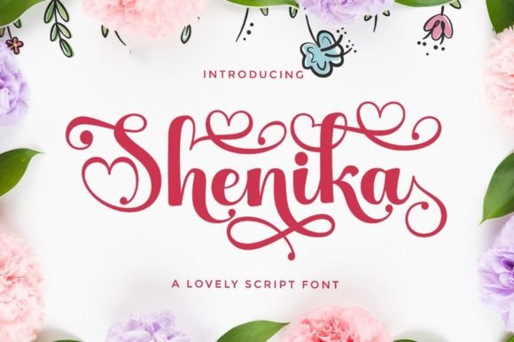 Shenika: A Font with Connecting Hearts for Creative Projects